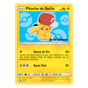 Carte Pikachu de Sacha - de Pokémon SM113