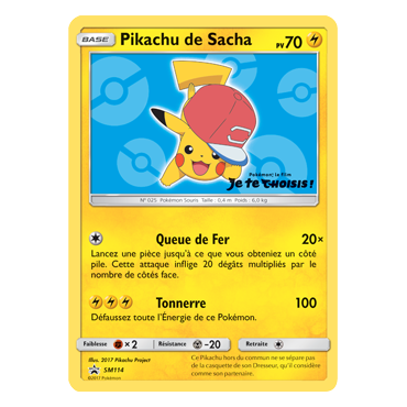 Pikachu de Sacha, carte - de Promo SM (Soleil et Lune)