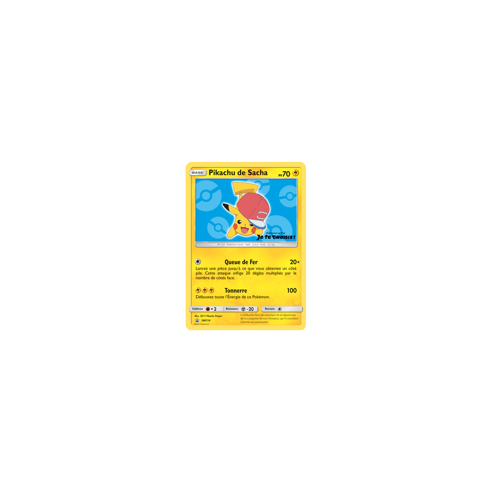 Pikachu de Sacha, carte - de Promo SM (Soleil et Lune)