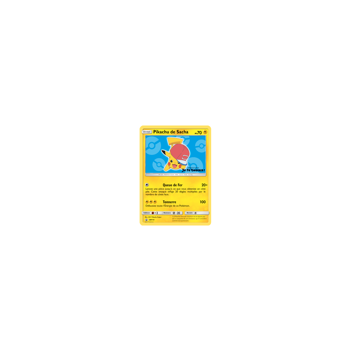 Pikachu de Sacha, carte - de Promo SM (Soleil et Lune)