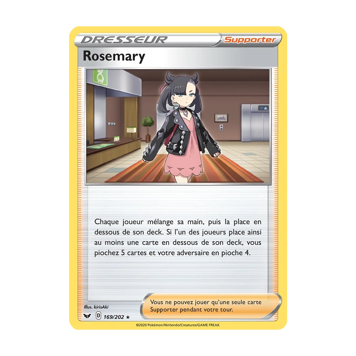 Carte Rosemary - Holographique rare de Pokémon Épée et Bouclier 169/202