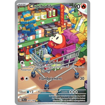 Carte Chochodile - Illustration rare de Pokémon Écarlate et Violet Évolutions à Paldea 201/193