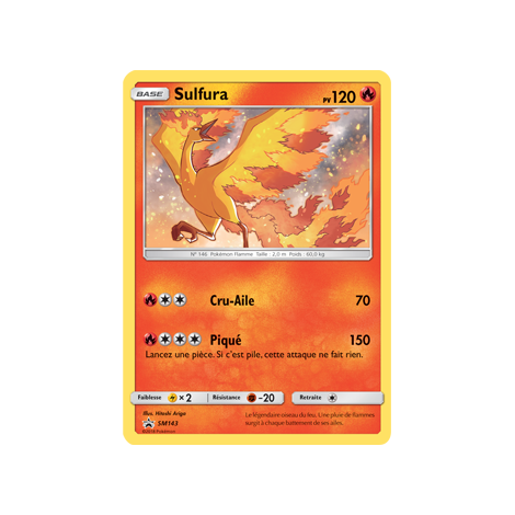 Sulfura SM143 : - de Pokémon Promo SM (Soleil et Lune)