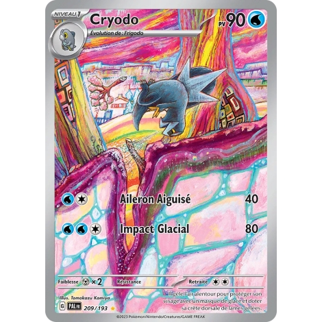 Carte Cryodo - Illustration rare de Pokémon Écarlate et Violet Évolutions à Paldea 209/193