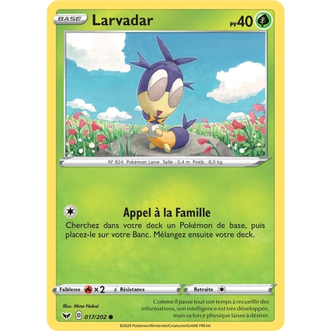 Carte Larvadar - Commune (Brillante) de Pokémon Épée et Bouclier 017/202