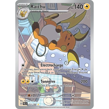 Carte Raichu - Illustration rare de Pokémon Écarlate et Violet Évolutions à Paldea 211/193