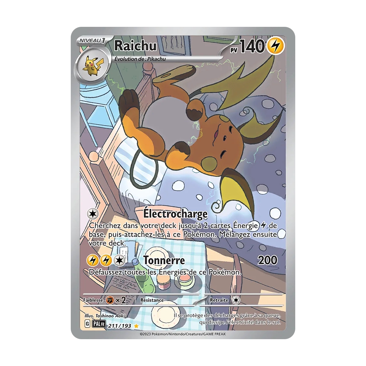 Carte Raichu - Illustration rare de Pokémon Écarlate et Violet Évolutions à Paldea 211/193