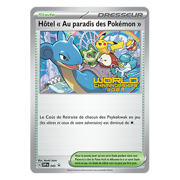 Hôtel « Au paradis des Pokémon » SV045 : Carte Stade de Pokémon Promo SV (Écarlate et Violet)