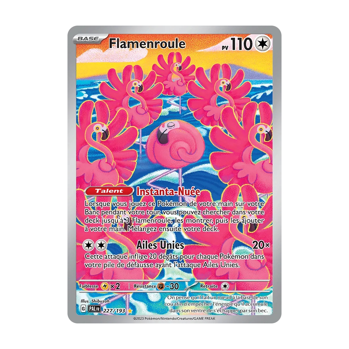 Flamenroule 227/193 : Joyau Illustration rare de l'extension Pokémon Écarlate et Violet Évolutions à Paldea