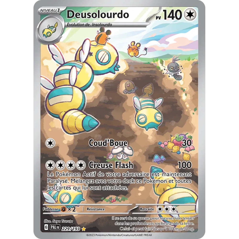 Carte Deusolourdo - Illustration rare de Pokémon Écarlate et Violet Évolutions à Paldea 229/193