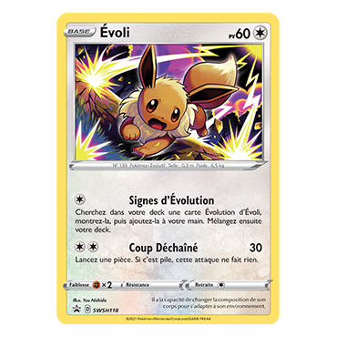 Évoli SWSH118 : - de Pokémon Promo SWSH (Épée et Bouclier)