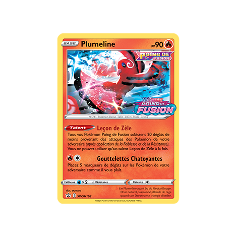 Plumeline SWSH168 : - de Pokémon Promo SWSH (Épée et Bouclier)