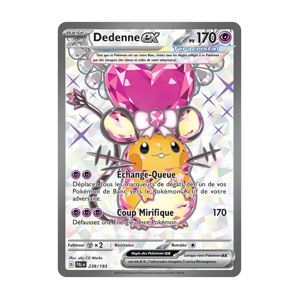 Carte Dedenne - Ultra rare de Pokémon Écarlate et Violet Évolutions à Paldea 239/193