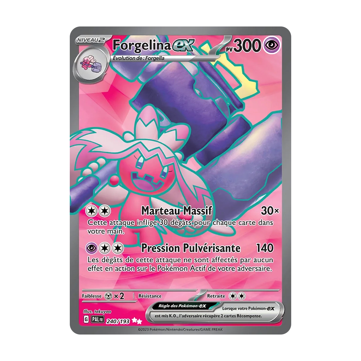 Forgelina 240/193 : Joyau Ultra rare de l'extension Pokémon Écarlate et Violet Évolutions à Paldea