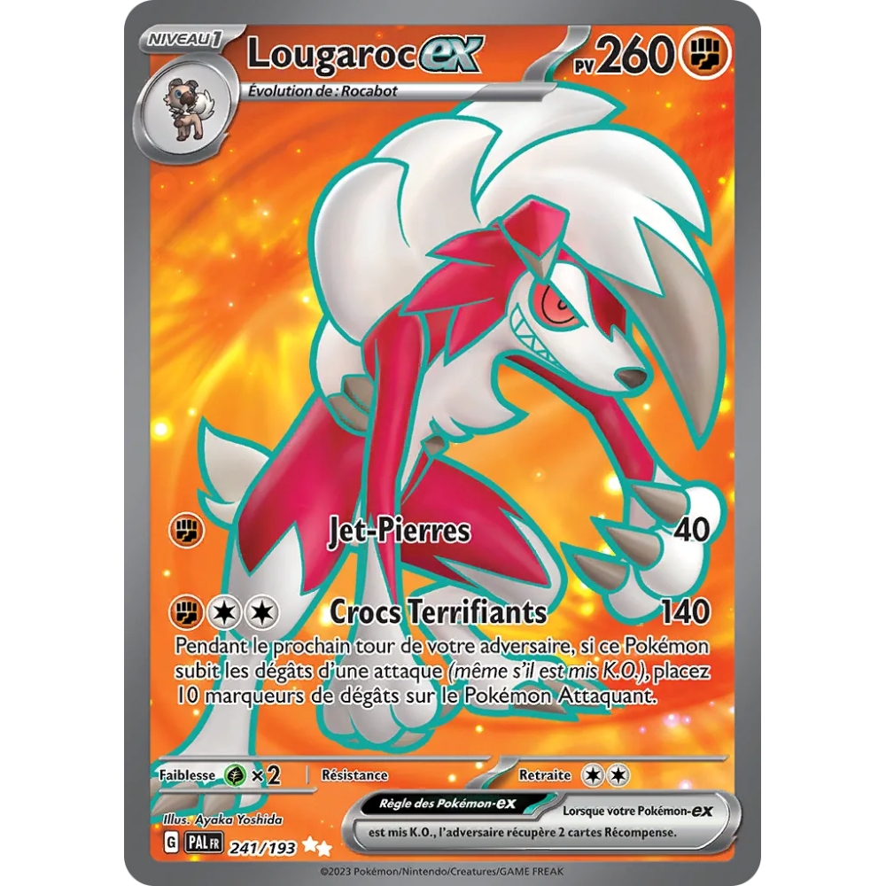 Carte Lougaroc - Ultra rare de Pokémon Écarlate et Violet Évolutions à Paldea 241/193