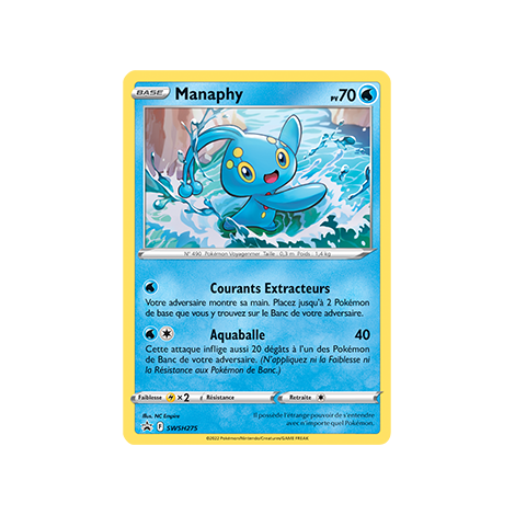 Manaphy SWSH275 : - de Pokémon Promo SWSH (Épée et Bouclier)