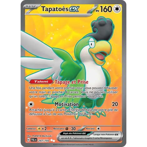 Carte Tapatoès - Ultra rare de Pokémon Écarlate et Violet Évolutions à Paldea 247/193