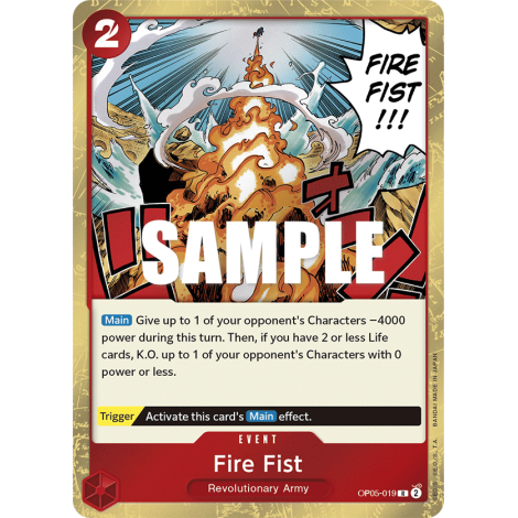 Fire Fist, carte EVENT de l'extension AWAKENING OF THE NEW ERA [OP05]