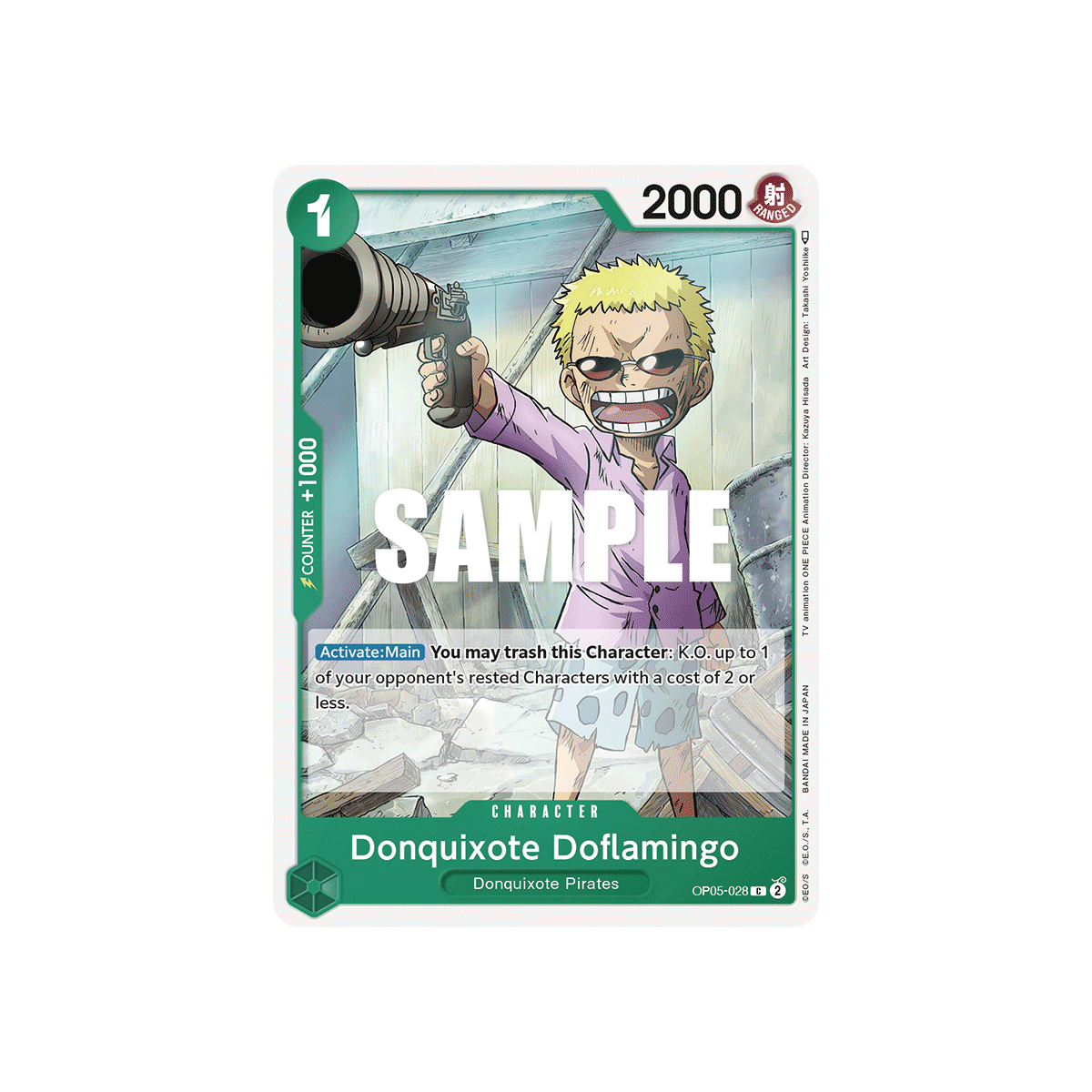 Donquixote Doflamingo, carte CHARACTER de l'extension AWAKENING OF THE NEW ERA [OP05]