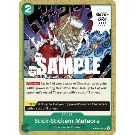 Stick-Stickem Meteora, carte EVENT de l'extension AWAKENING OF THE NEW ERA [OP05]