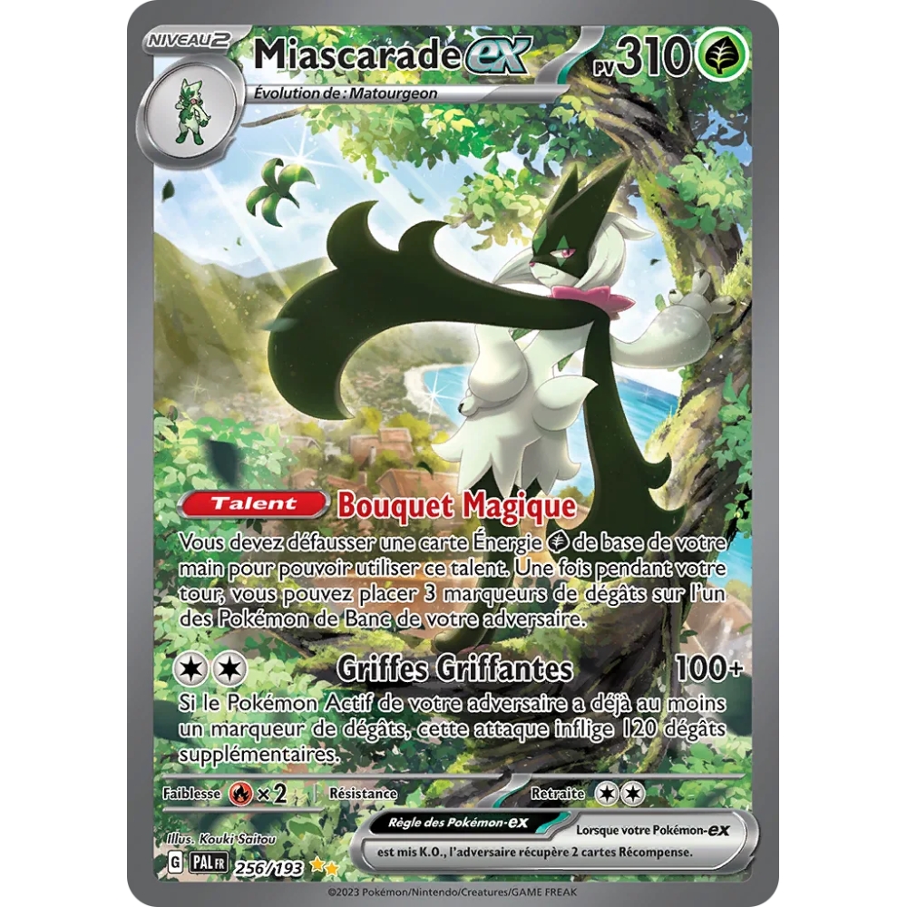 Miascarade 256/193 : Joyau Illustration spéciale rare de l'extension Pokémon Écarlate et Violet Évolutions à Paldea