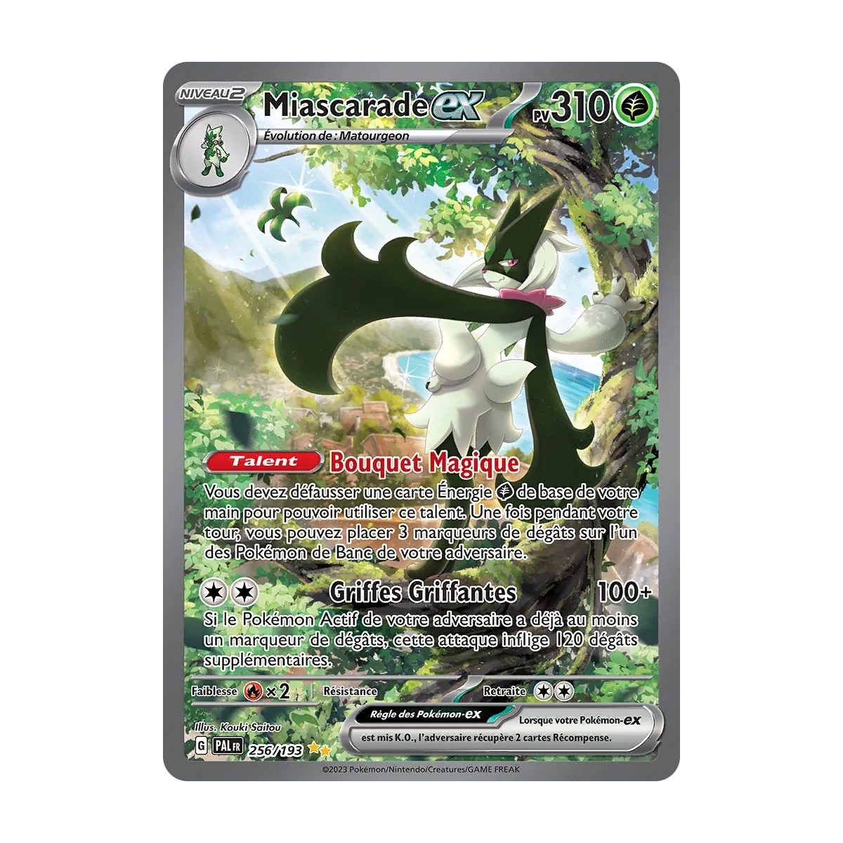 Miascarade 256/193 : Joyau Illustration spéciale rare de l'extension Pokémon Écarlate et Violet Évolutions à Paldea