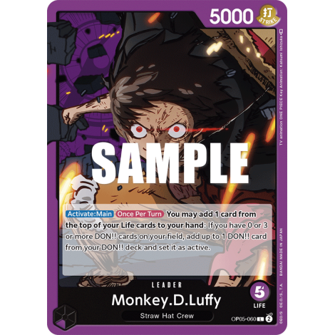 Carte Monkey.D.Luffy - LEADER de One Piece OP05-060