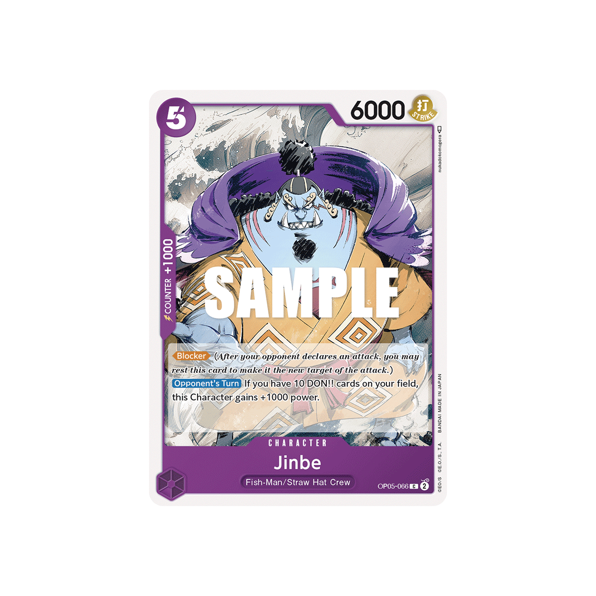 Carte Jinbe - CHARACTER de One Piece OP05-066