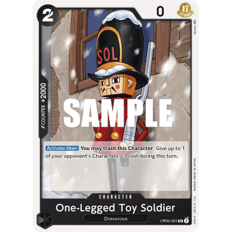 One-Legged Toy Soldier, carte CHARACTER de l'extension AWAKENING OF THE NEW ERA [OP05]