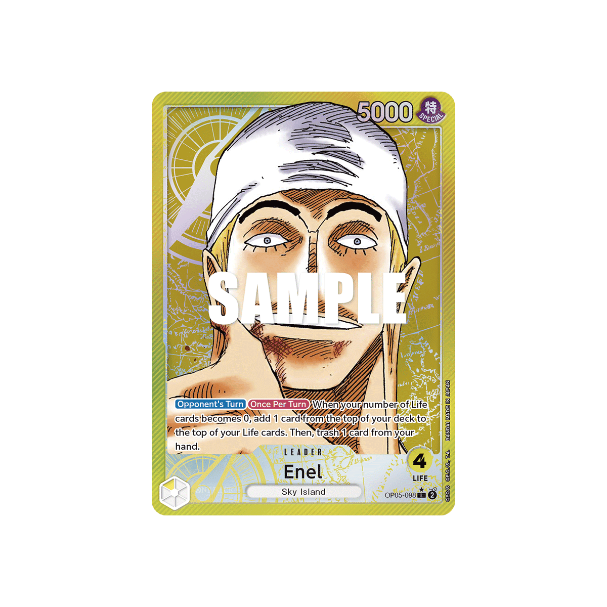 Enel (V1), carte LEADER de l'extension AWAKENING OF THE NEW ERA [OP05]