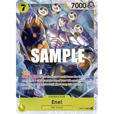 Enel, carte CHARACTER de l'extension AWAKENING OF THE NEW ERA [OP05]