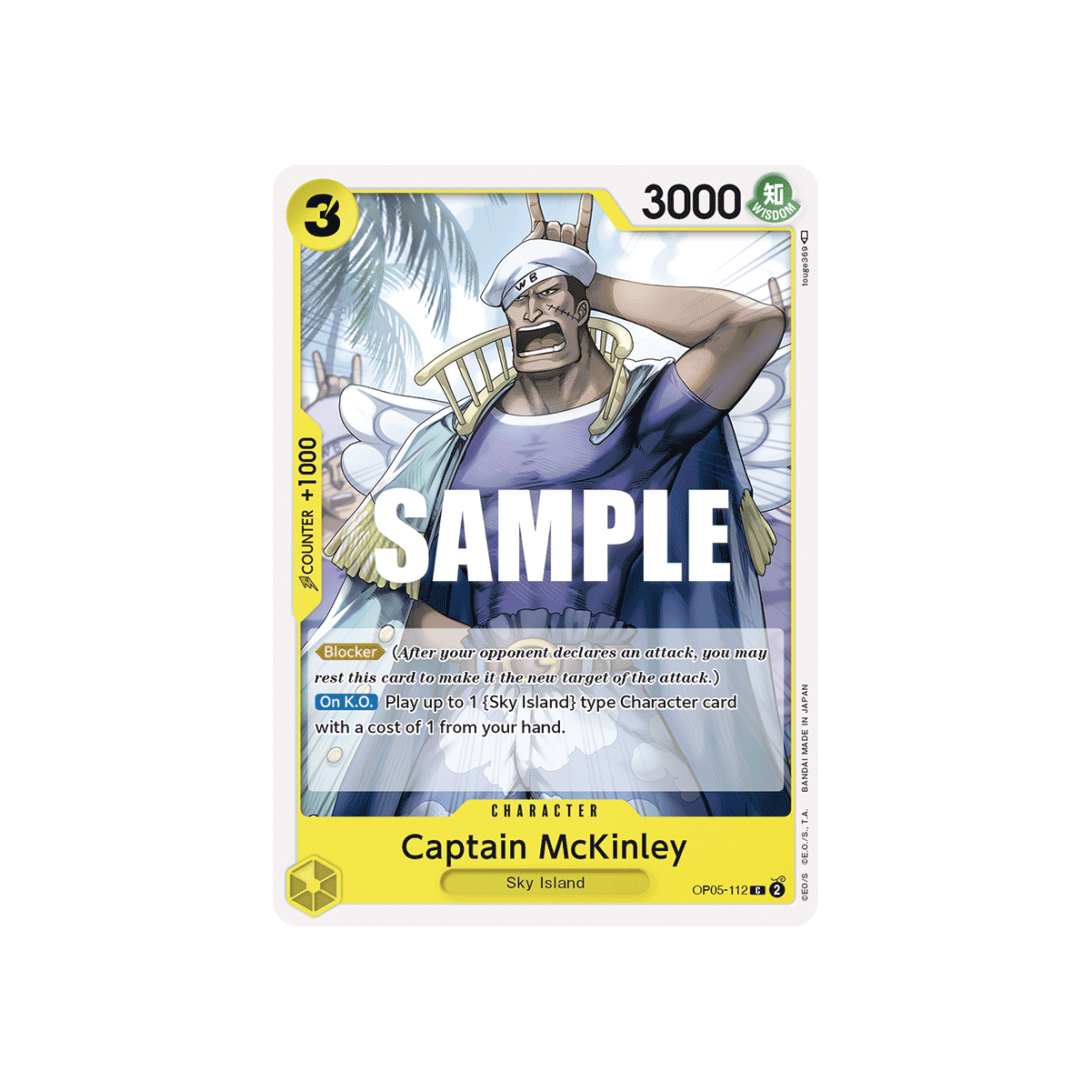 Captain McKinley, carte CHARACTER de l'extension AWAKENING OF THE NEW ERA [OP05]