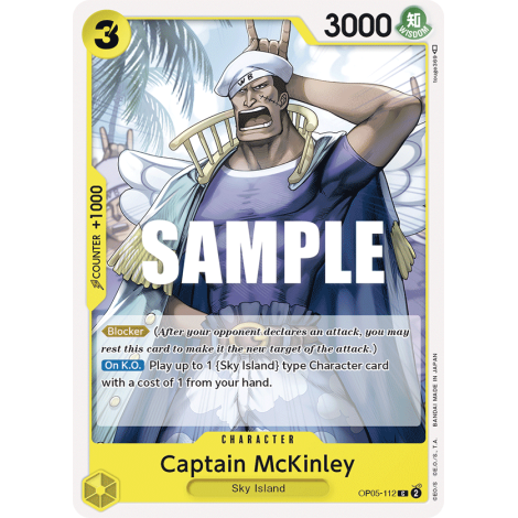 Captain McKinley, carte CHARACTER de l'extension AWAKENING OF THE NEW ERA [OP05]