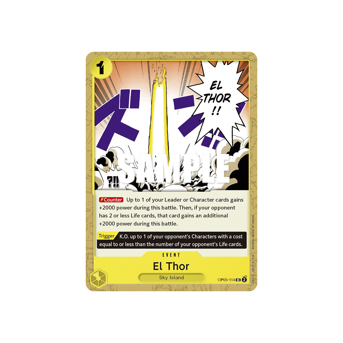 El Thor, carte EVENT de l'extension AWAKENING OF THE NEW ERA [OP05]