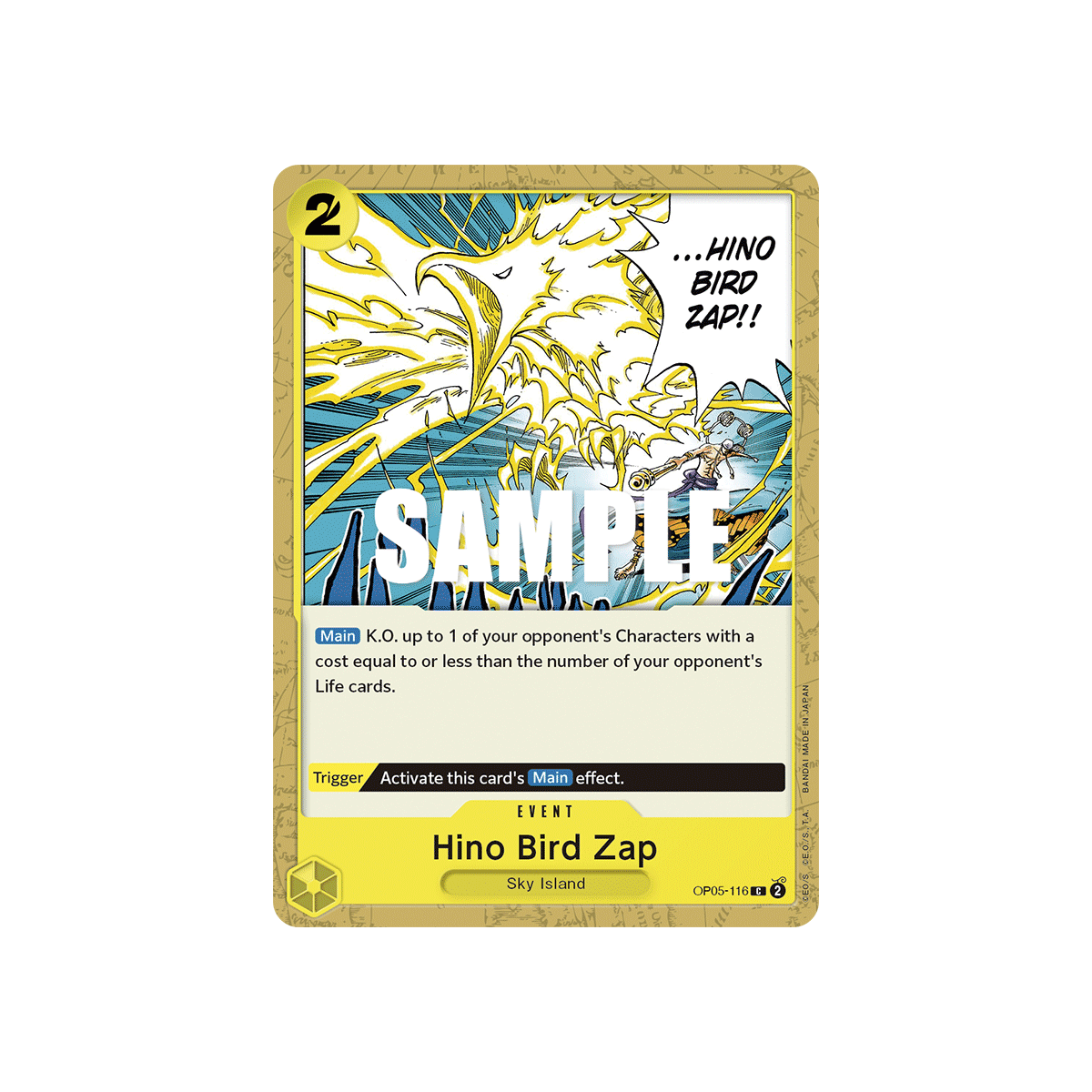 Carte Hino Bird Zap - EVENT de One Piece OP05-116