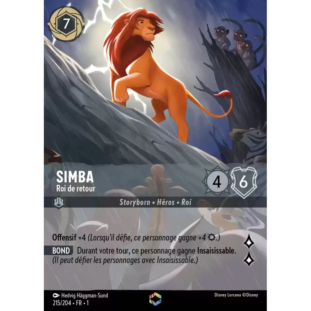 Simba, carte Enchantée de Lorcana