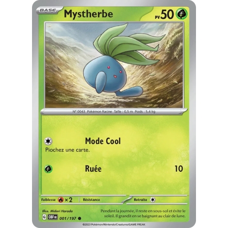 Mystherbe 001/197 Brillante Pokémon Flammes Obsidiennes