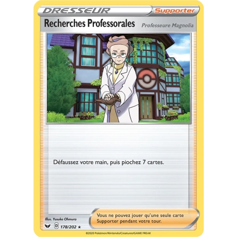 Carte Recherches Professorales - Holographique rare de Pokémon Épée et Bouclier 178/202