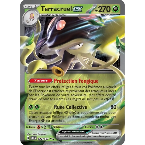 Découvrez Terracruel, carte Double rare de la série Écarlate et Violet Flammes Obsidiennes