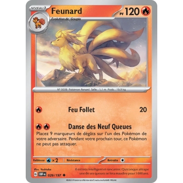 Découvrez Feunard, carte Peu commune (Brillante) de la série Écarlate et Violet Flammes Obsidiennes