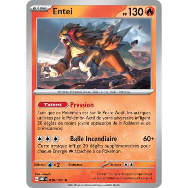 Entei 030/197 Brillante Écarlate et Violet Flammes Obsidiennes