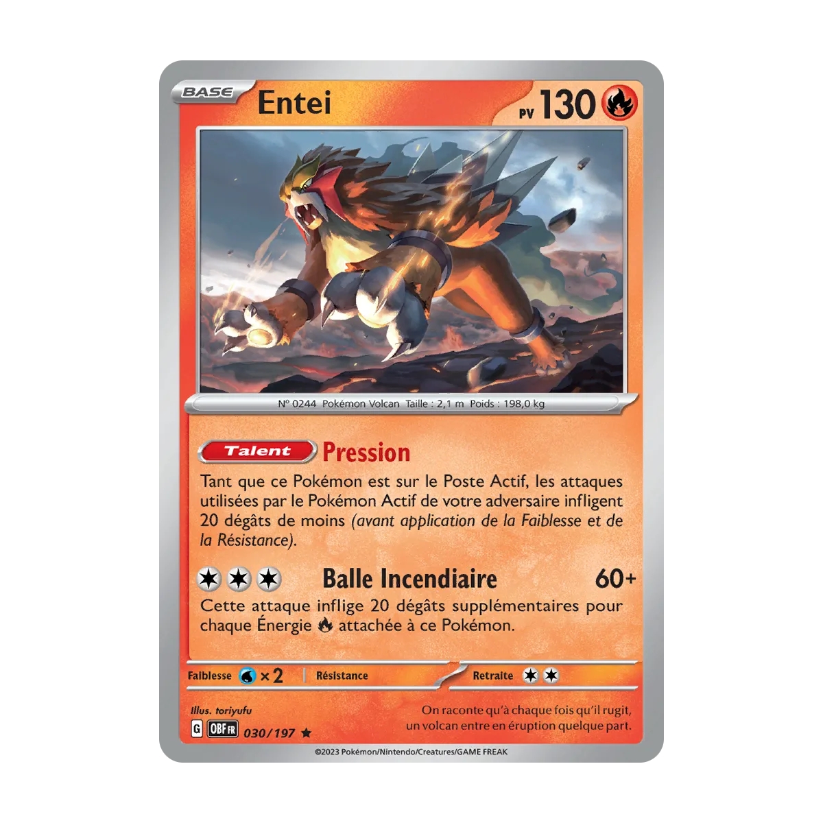 Entei 030/197 Brillante Écarlate et Violet Flammes Obsidiennes