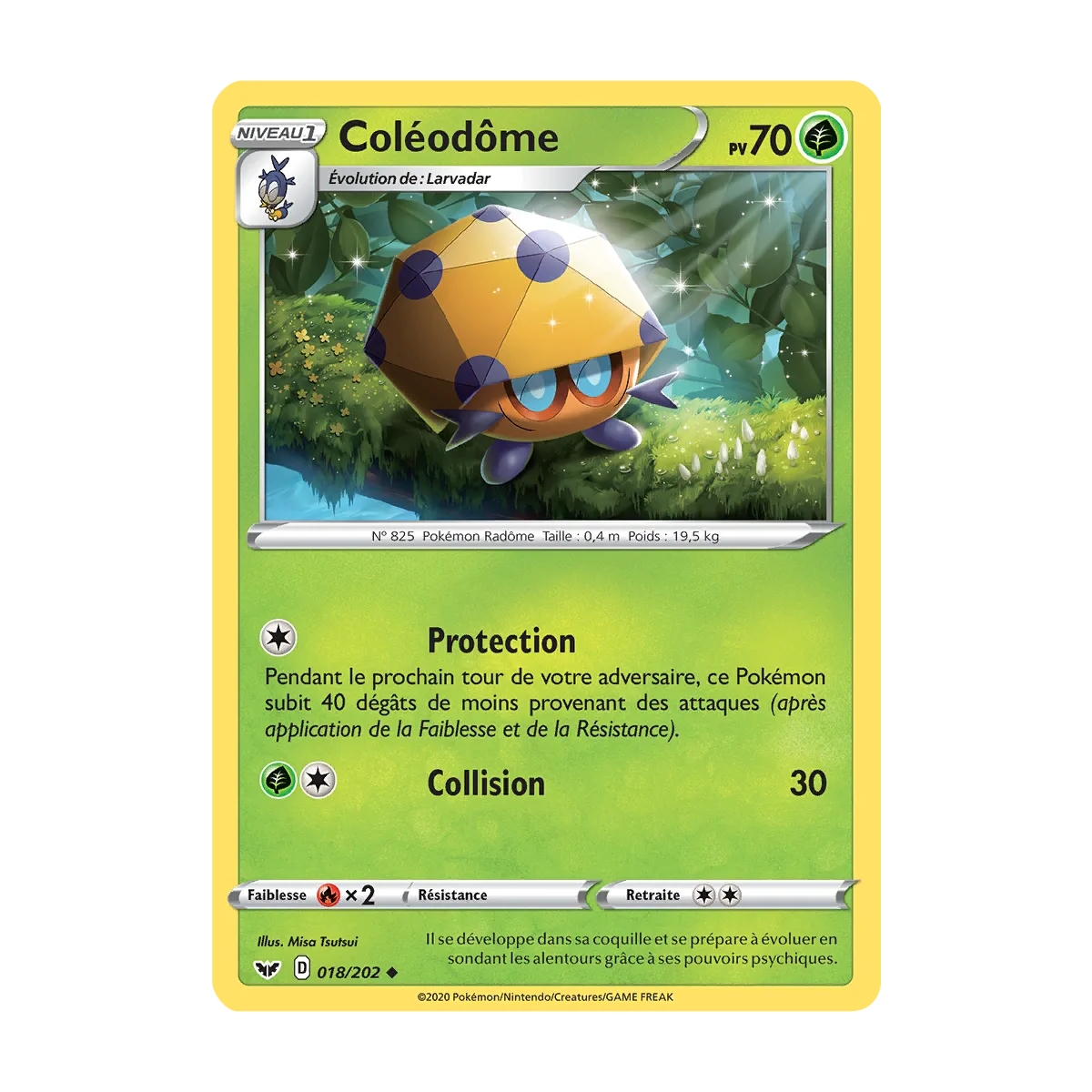 Carte Coléodôme - Peu commune (Brillante) de Pokémon Épée et Bouclier 018/202
