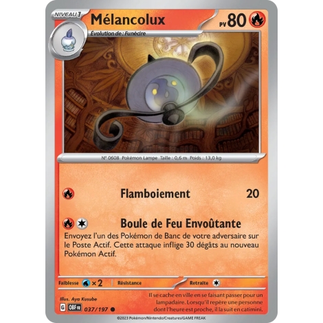 Mélancolux N°037/197 Brillante Écarlate et Violet Flammes Obsidiennes