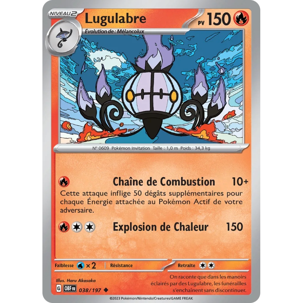 Lugulabre 038/197 Brillante Écarlate et Violet Flammes Obsidiennes