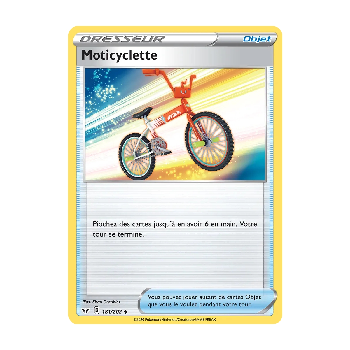 Moticyclette 181/202 : Joyau Peu commune (Brillante) de l'extension Pokémon Épée et Bouclier