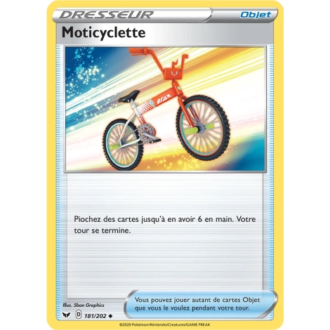 Moticyclette 181/202 : Joyau Peu commune (Brillante) de l'extension Pokémon Épée et Bouclier