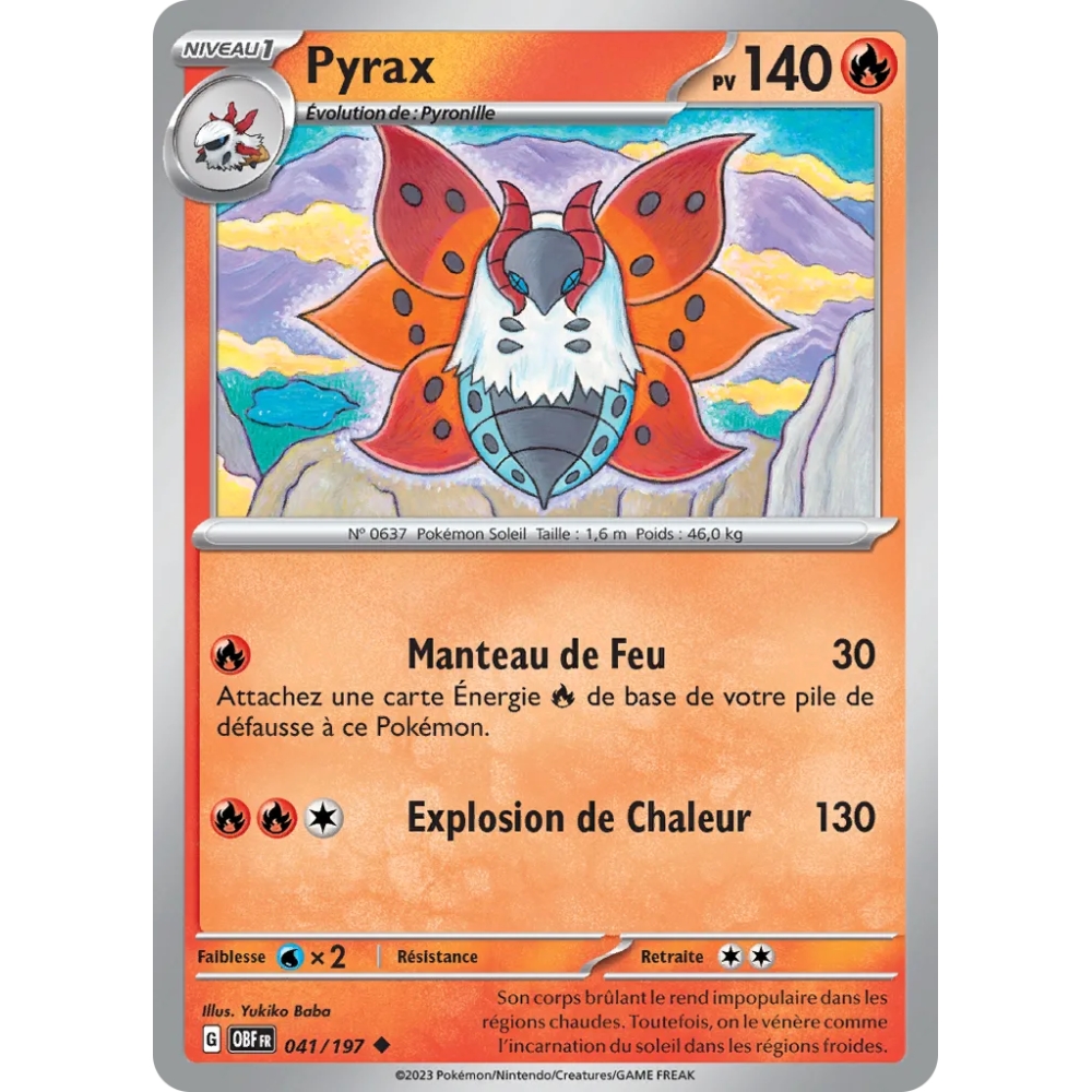 Pyrax 041/197 Brillante Écarlate et Violet Flammes Obsidiennes