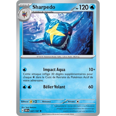 Sharpedo 047/197 Brillante Écarlate et Violet Flammes Obsidiennes