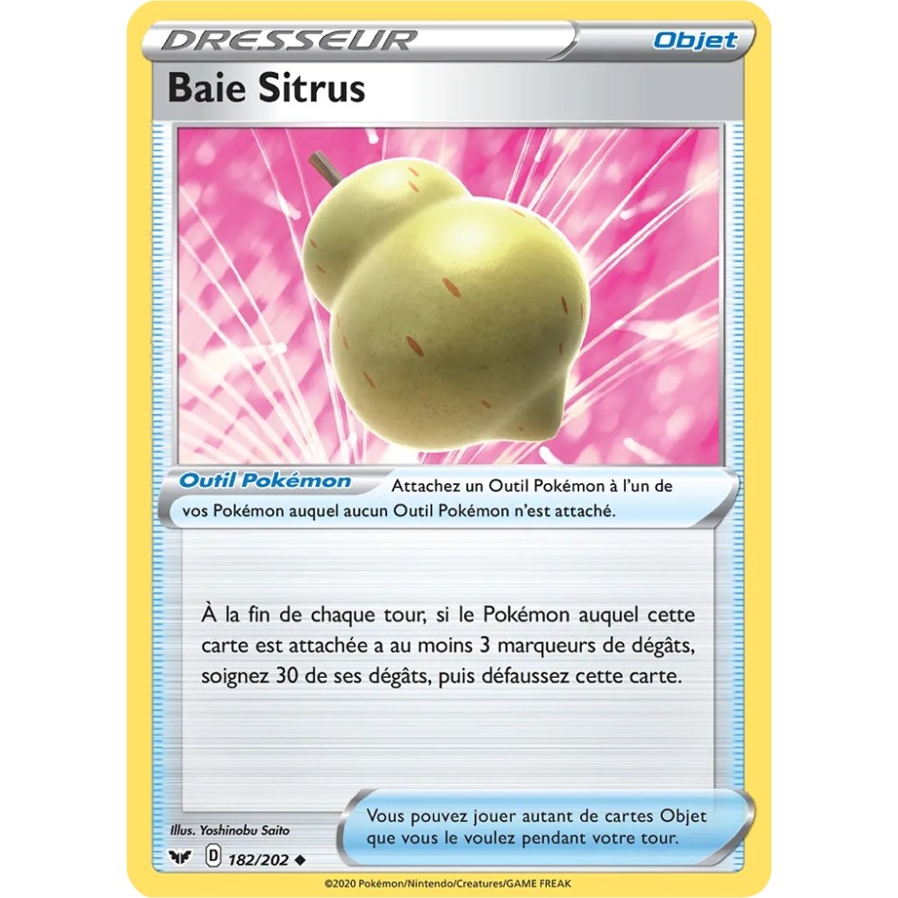 Baie Sitrus 182/202 : Joyau Peu commune (Brillante) de l'extension Pokémon Épée et Bouclier